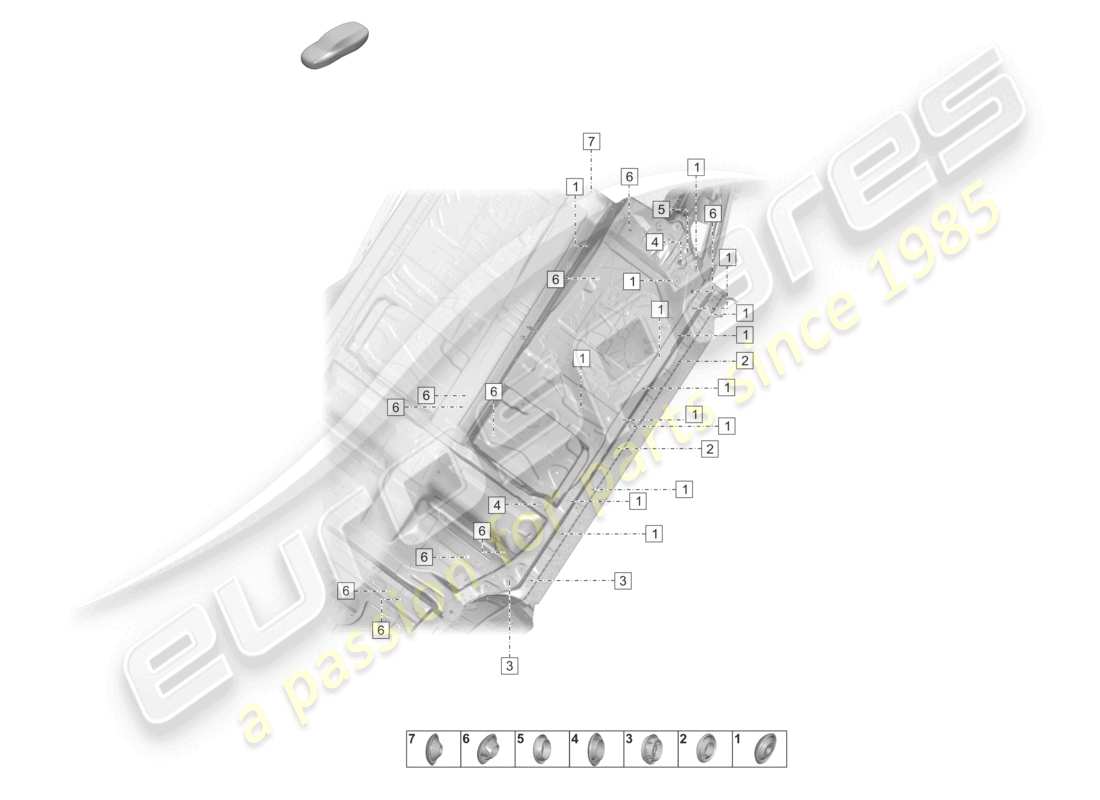 porsche 2021 (taycan 9j1-1) underbody left front part diagram