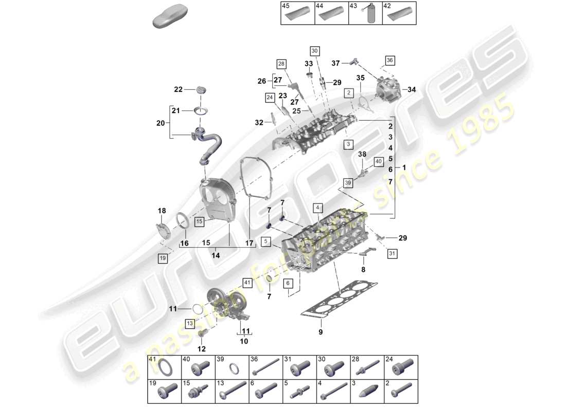 porsche 2026 (cayenne e3 pa) cylinder head vacuum pump parts diagram