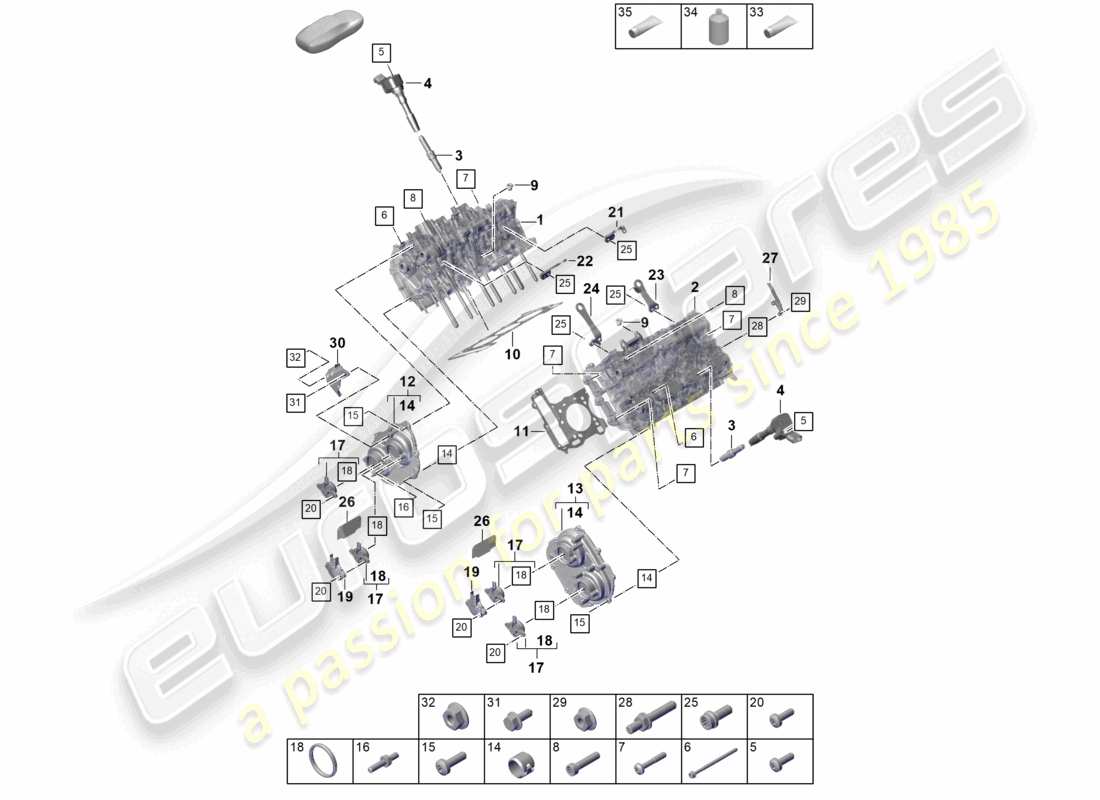 porsche 2026 (cayenne e3 pa) cylinder head part diagram