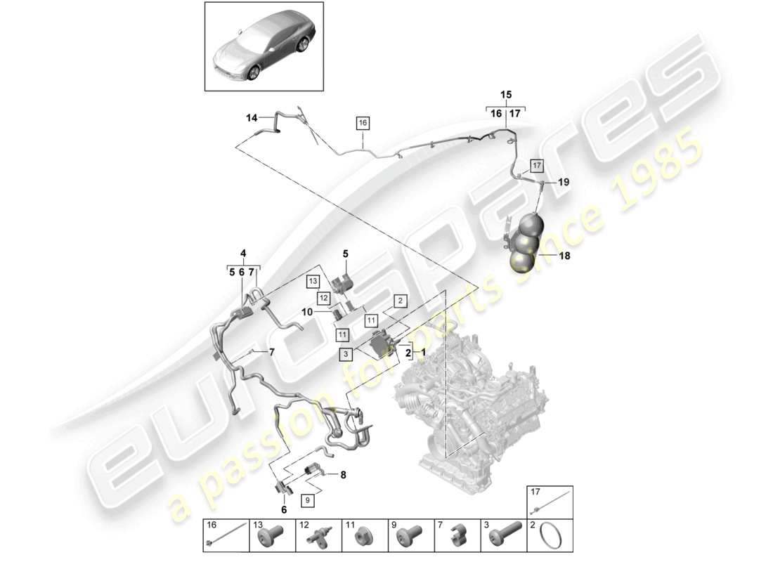 porsche 2021 (panamera 971-1) vacuum system vacuum pump part diagram