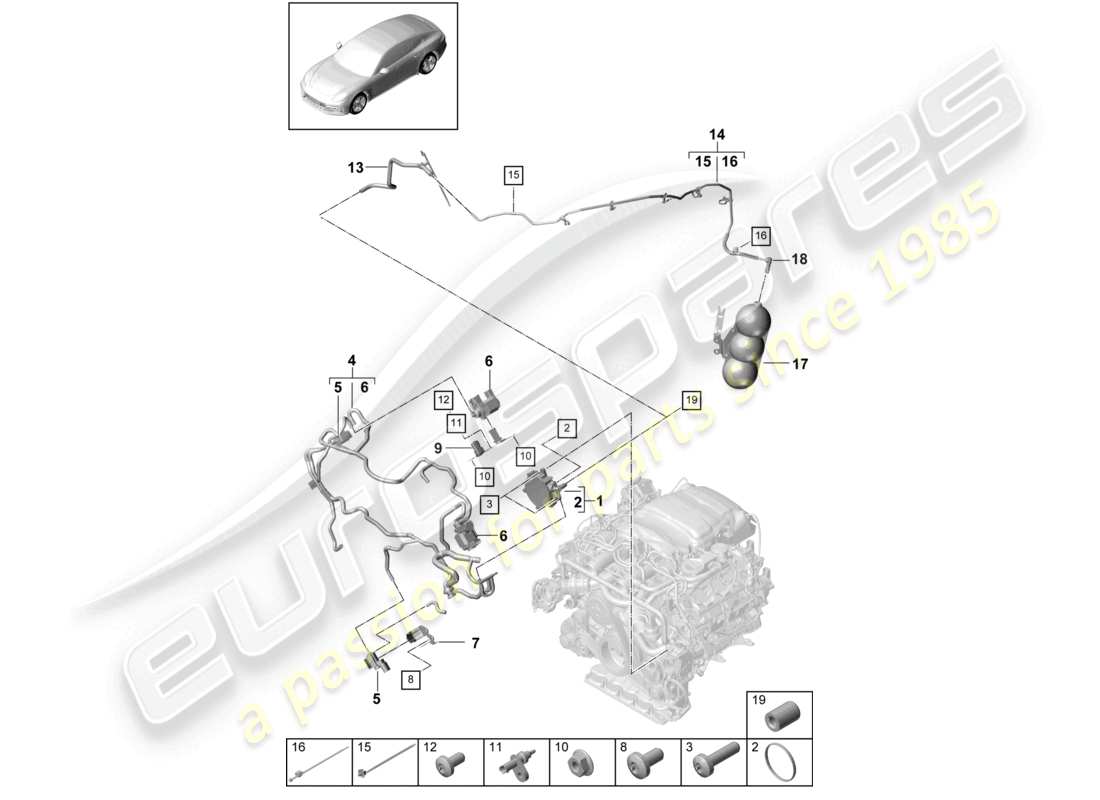 porsche 2021 (panamera 971-1) vacuum system vacuum pump part diagram