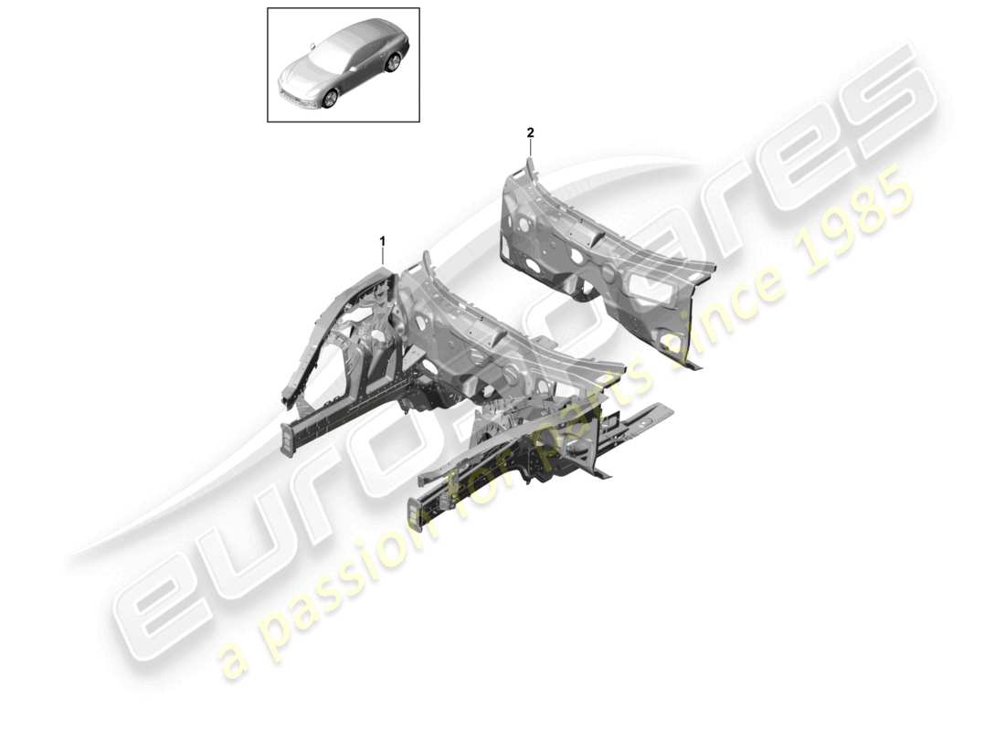 porsche 2021 (panamera 971-1) front end part diagram