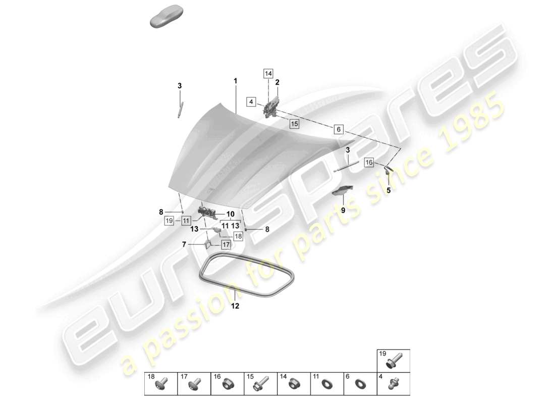 porsche 2026 (taycan 9j1-2) cover front part diagram
