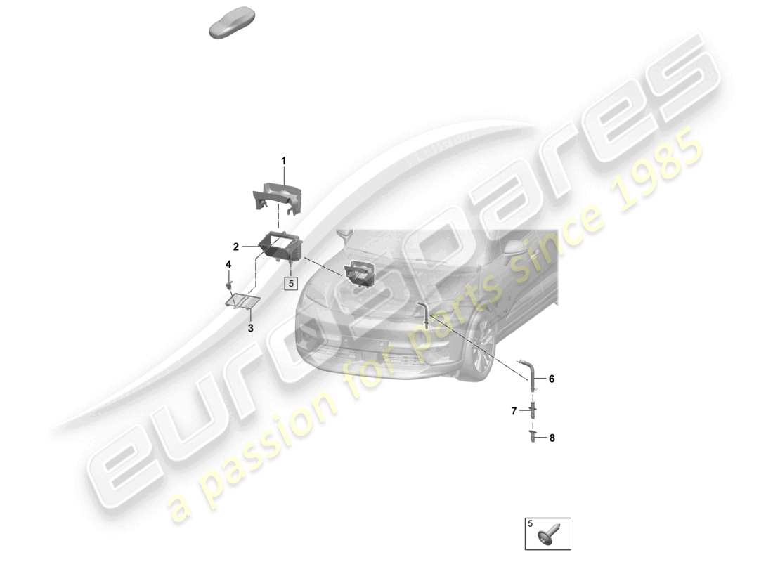 porsche 2025 (macan-e) heating, air cond. system fresh air intake water box part diagram