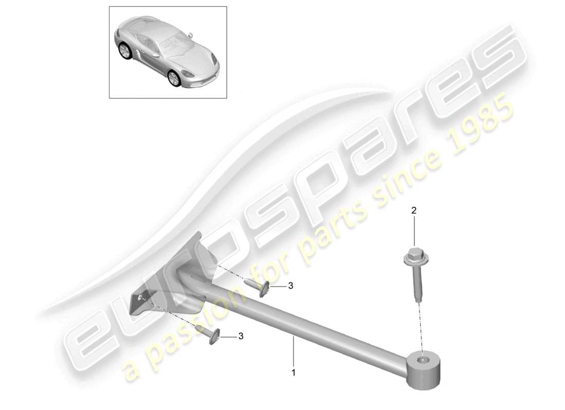 porsche 2024 (718 cayman) dome strut part diagram