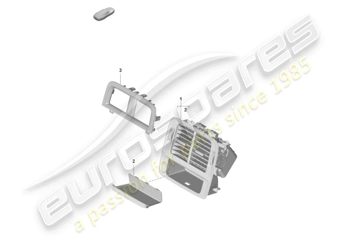 porsche 2021 (taycan 9j1-1) vent rear centre console part diagram