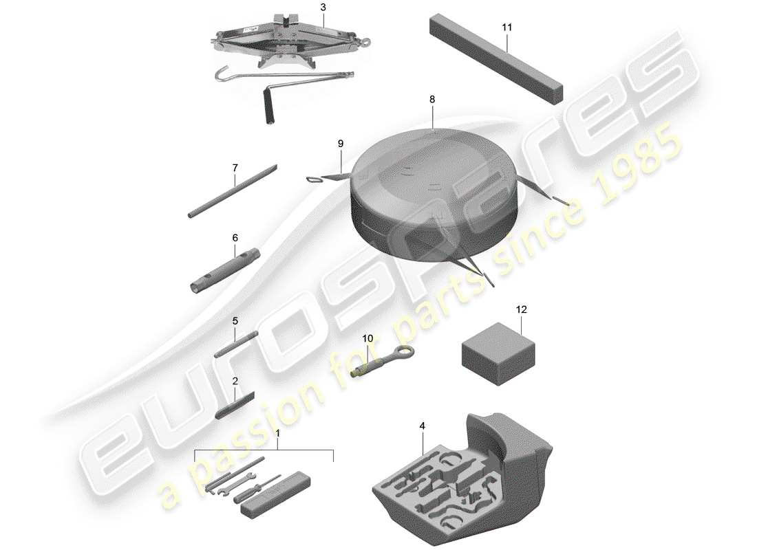 porsche 2018 (991-2 turbo) tool part diagram