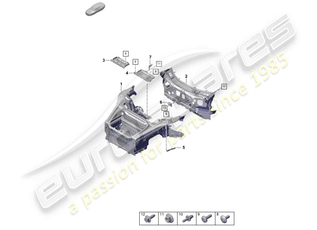 porsche 2026 (992-2) front end (complete) part diagram