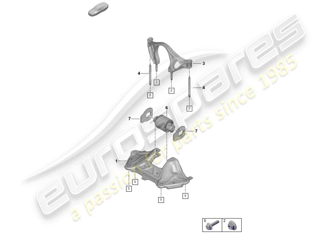 porsche 2022 (992-1 gt3/rs/st) mounting parts for engine and transmission part diagram