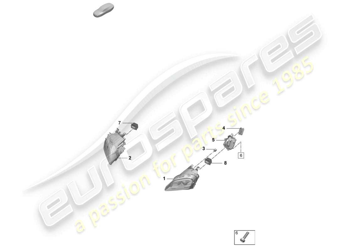 porsche 2026 (taycan 9j1-2) led headlight part diagram