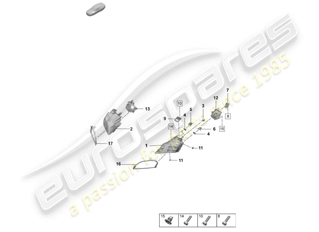 porsche 2026 (taycan 9j1-2) led headlight with matrix beam part diagram