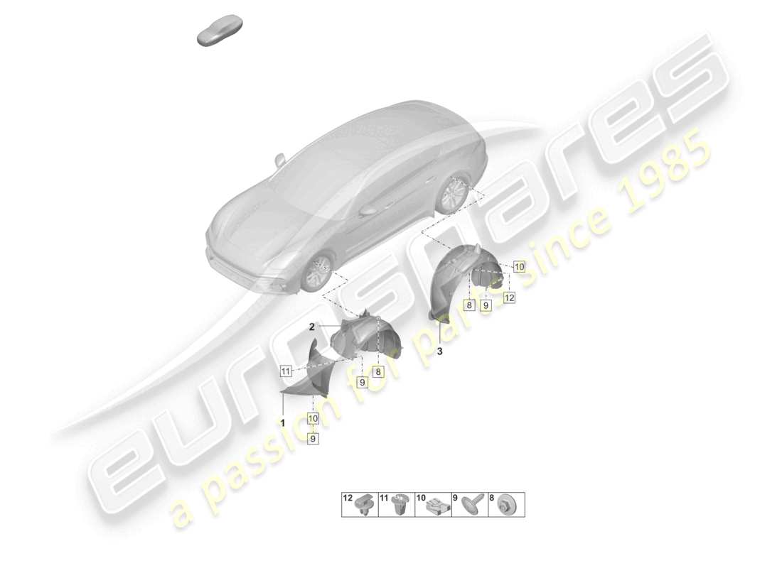 porsche 2022 (panamera 971-2) trim wheel housing liner part diagram