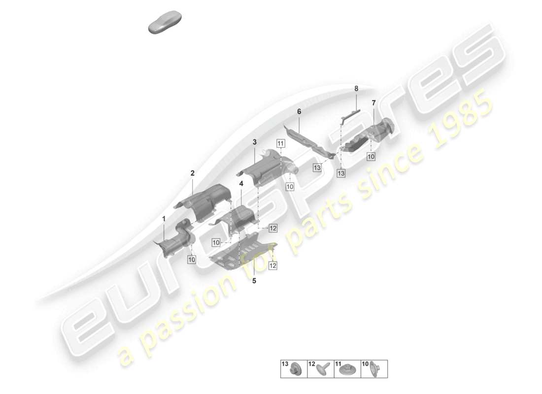 porsche 2022 (panamera 971-2) trim heat insulation underbody part diagram