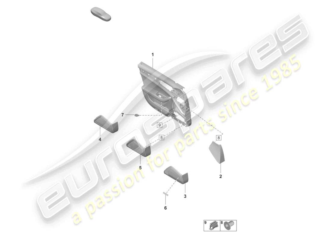 porsche 2022 (panamera 971-2) door panel front leather part diagram