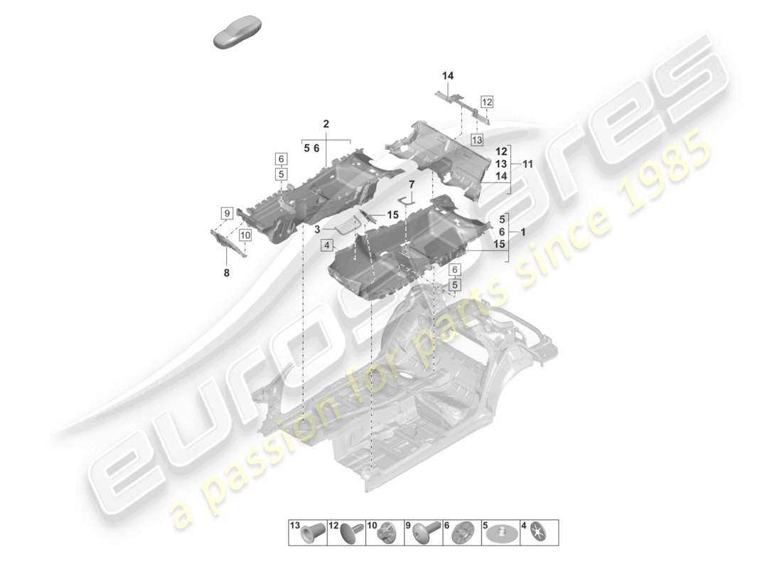 porsche 2021 (panamera 971-2) flooring part diagram