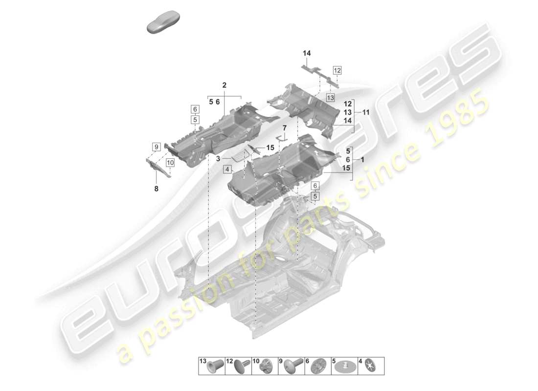 porsche 2021 (panamera 971-2) flooring part diagram