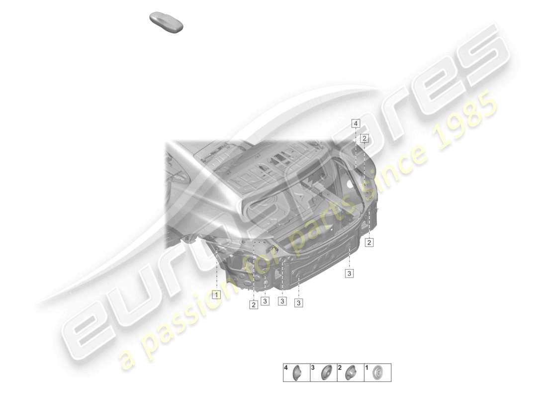 porsche 2022 (taycan 9j1-1) cross panel rear side part part diagram