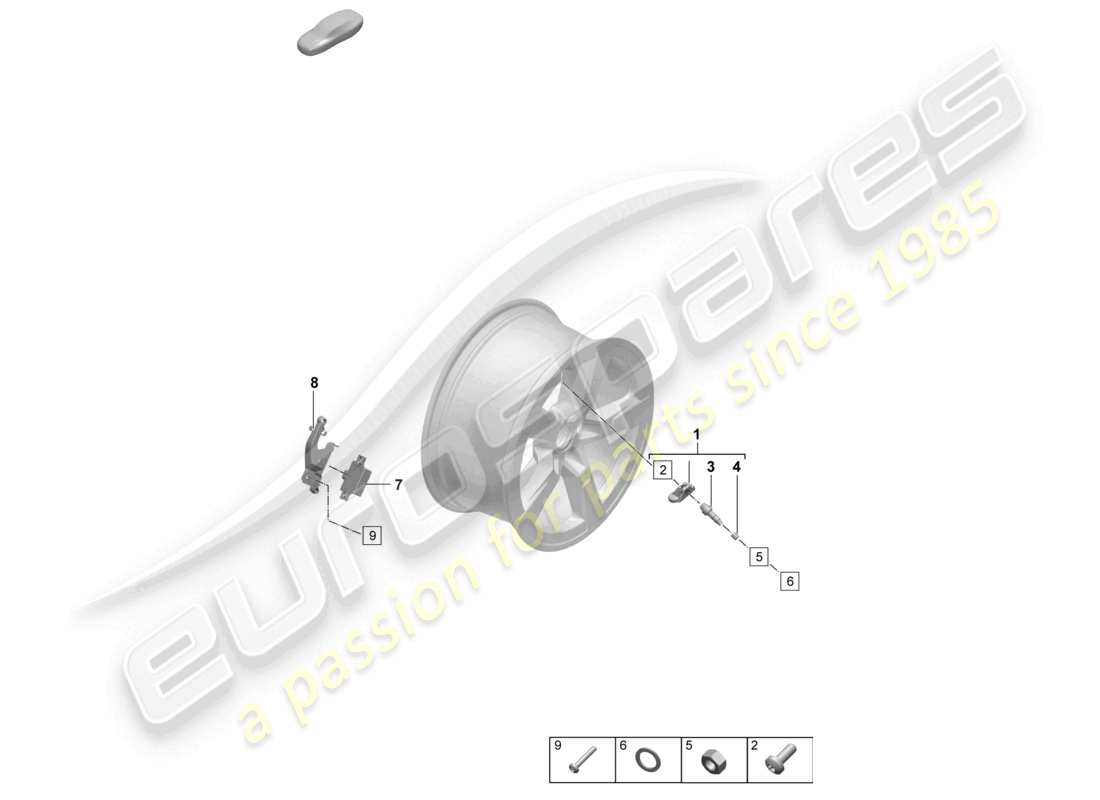 porsche 2025 (macan-e) tyre pressure control system parts diagram