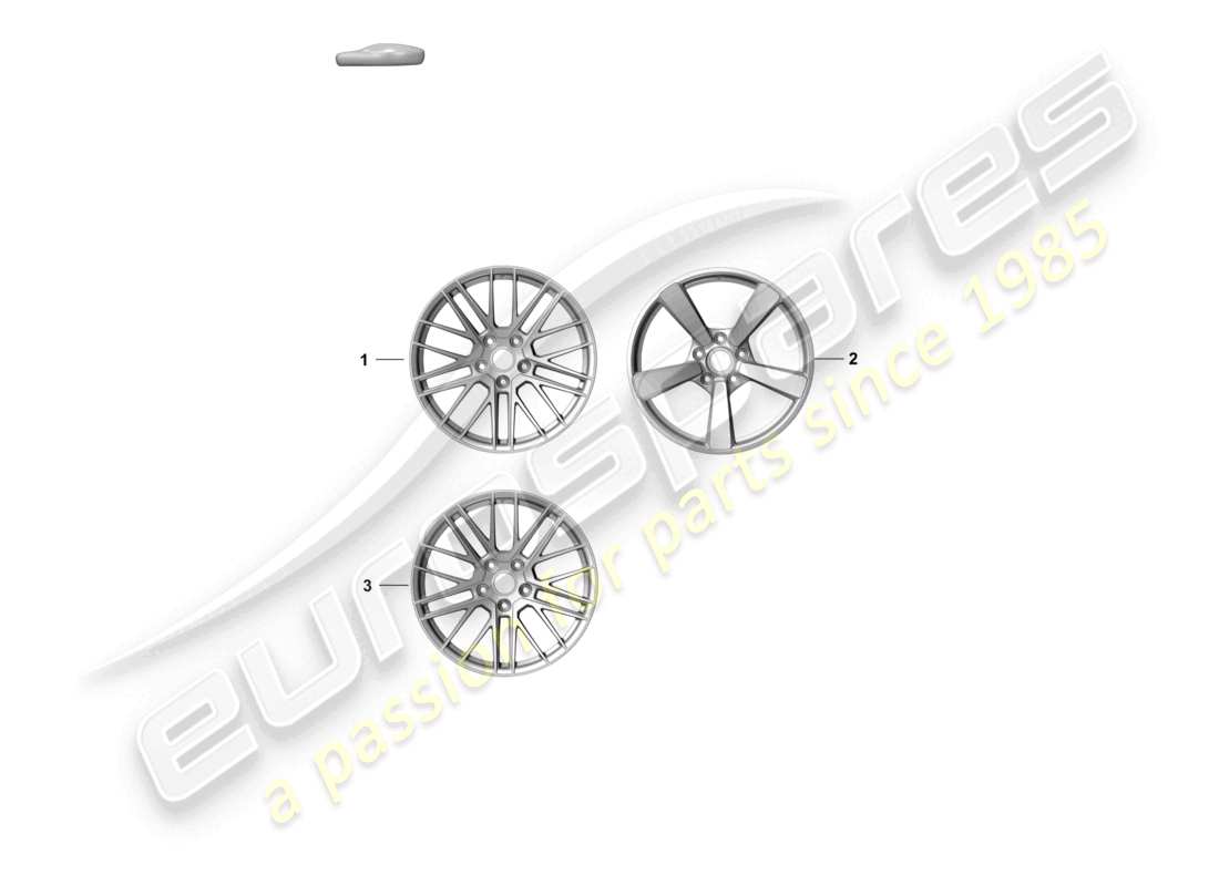 porsche 2023 (992-1 turbo / s) alloy wheel part diagram