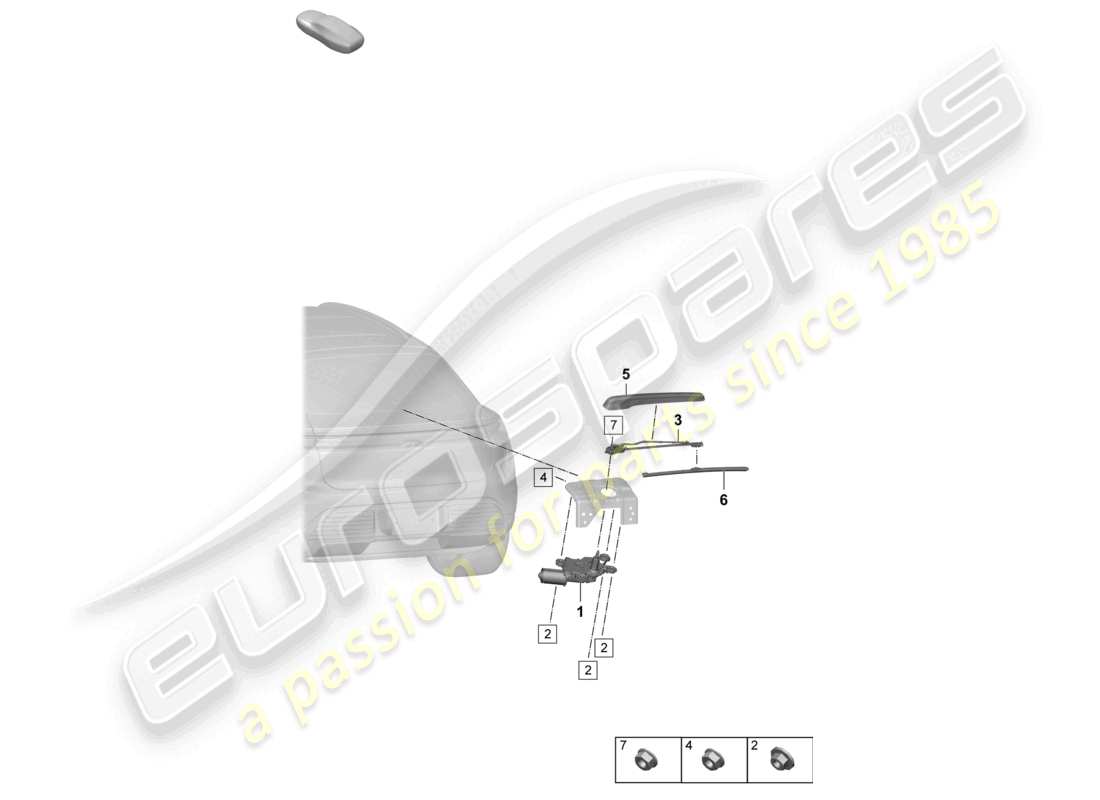 porsche 2025 (macan-e) rear window wiper parts diagram