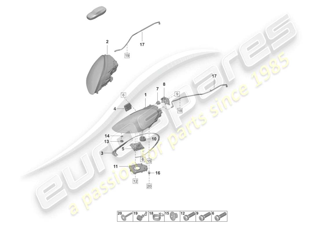 porsche 2023 (panamera 971-2) led headlight pdls+ part diagram
