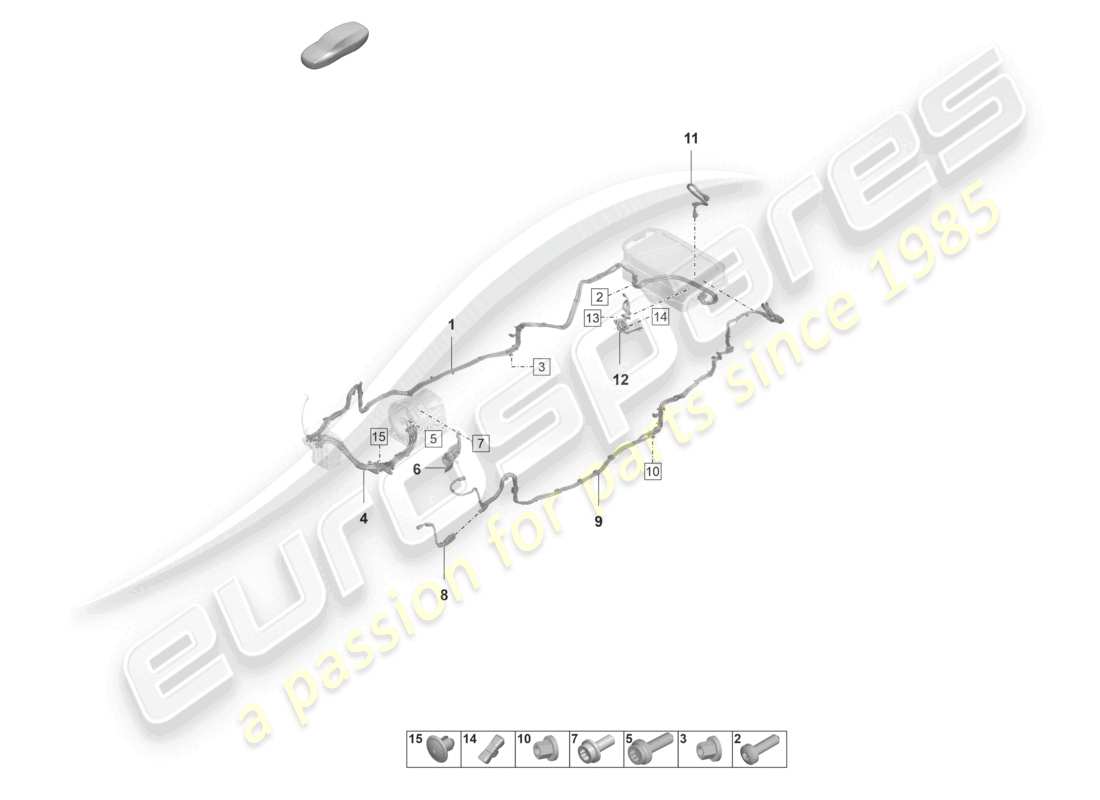 porsche 2023 (panamera 971-2) wiring looms for vehicles with hybrid drive part diagram