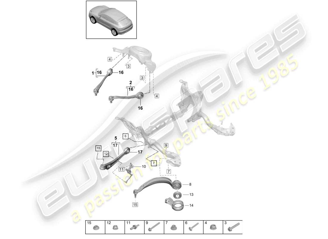 porsche 2024 (macan) wishbone guide level sensor part diagram
