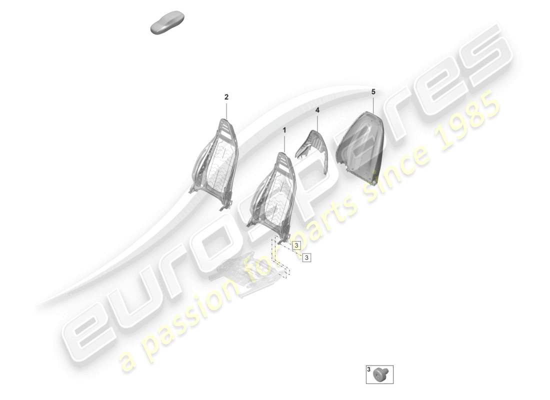 porsche 2024 (panamera 971-2) backrest frame backrest shell standard seat part diagram