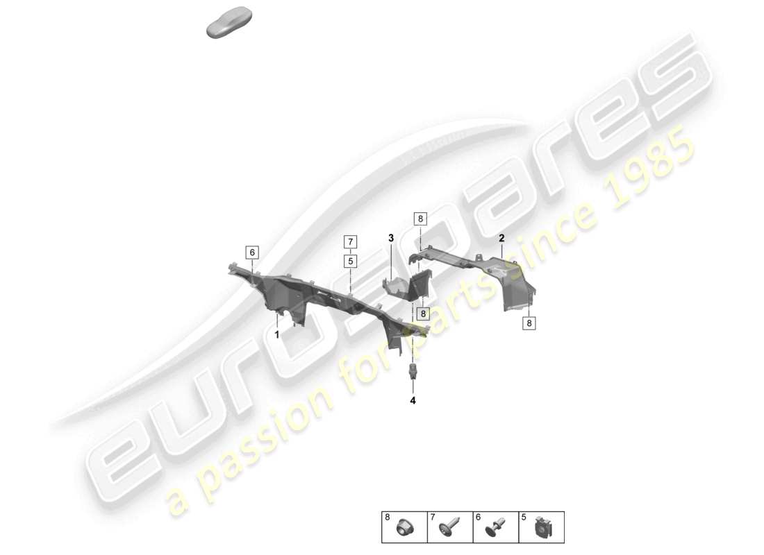 porsche 2025 (macan-e) front end firewall water box parts diagram