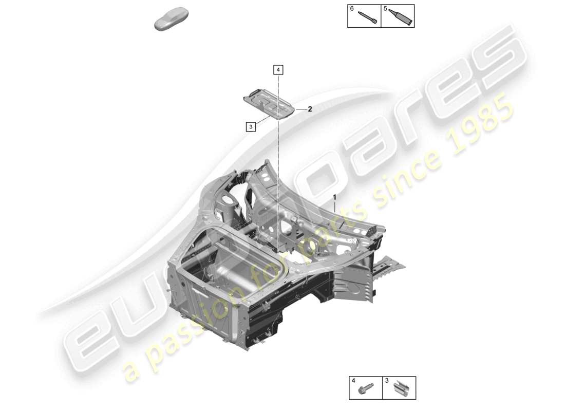 porsche 2024 (718 boxster spyder) front end (complete) part diagram