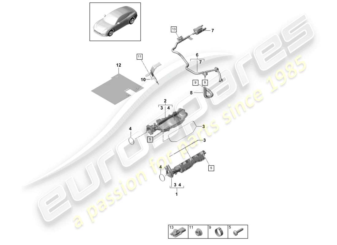 porsche 2021 (panamera 971-1) intake manifold ventilation for fuel tank part diagram