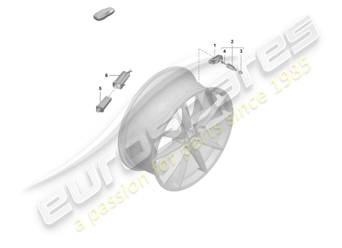 porsche 2021 (992-1 gt3/rs/st) tyre pressure control system part diagram