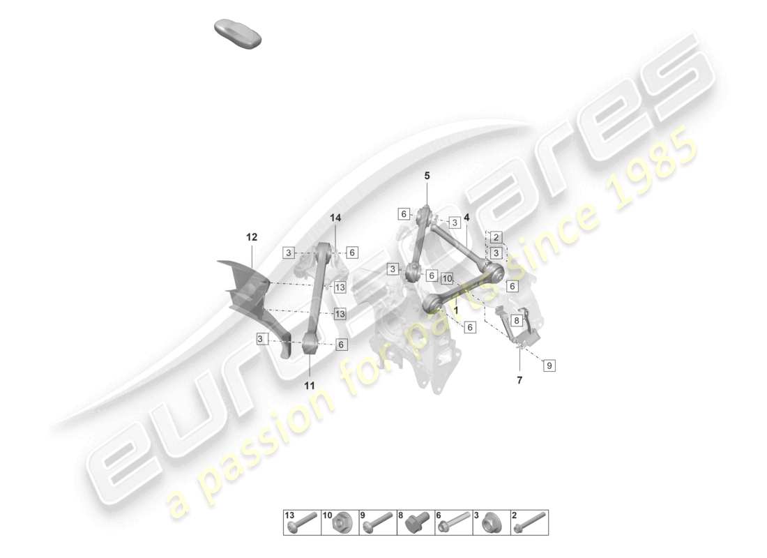 porsche 2021 (992-1 gt3/rs/st) wishbone rear axle part diagram