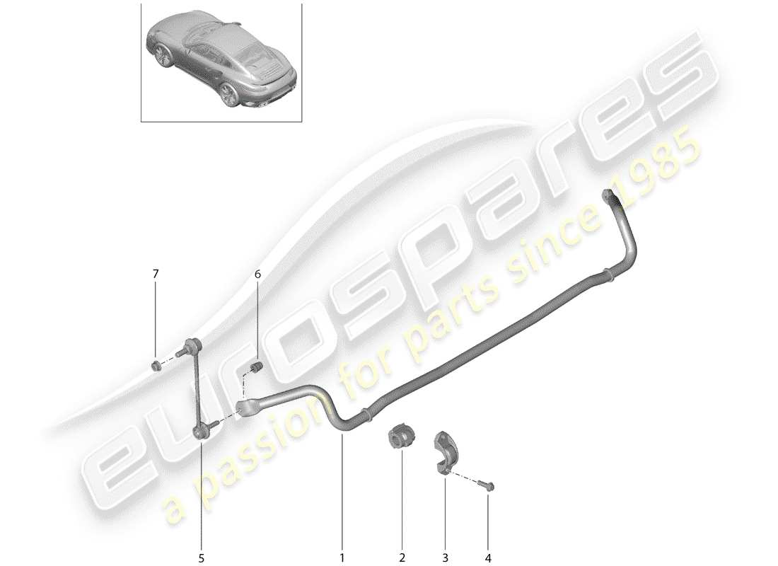 porsche 2018 (991-2 turbo) stabilizer part diagram