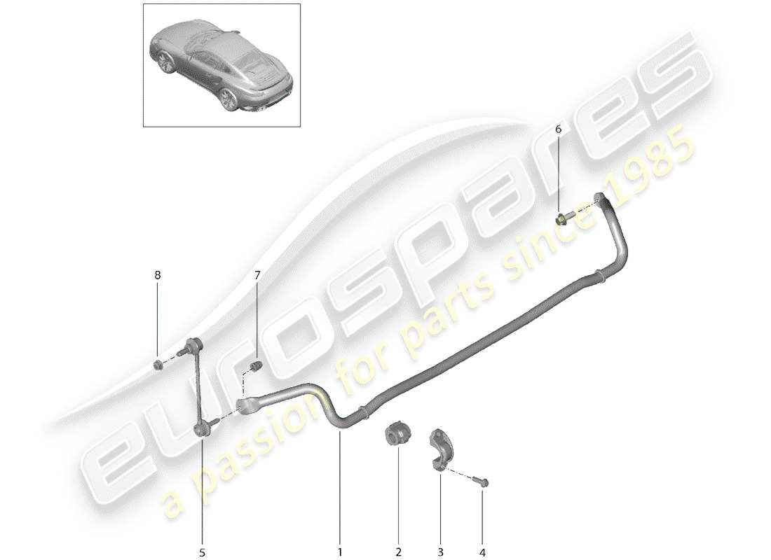 porsche 2018 (991-2 turbo) stabilizer part diagram