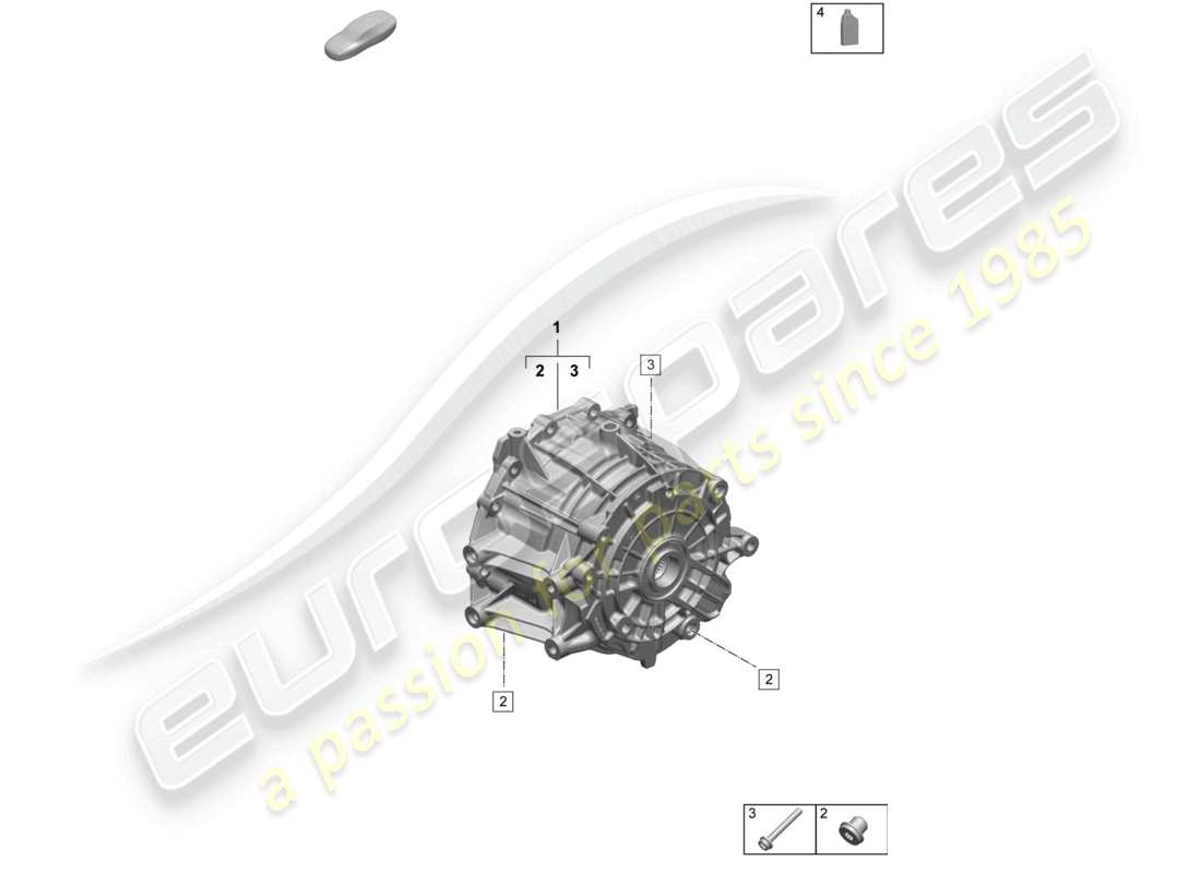 porsche 2025 (taycan 9j1-2) front axle differential part diagram