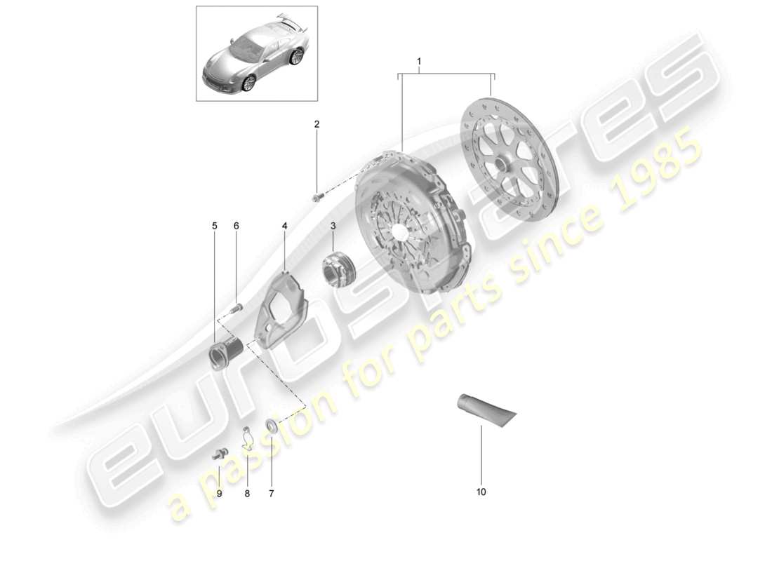 porsche 2021 (991-2 r/gt3/rs) coupling part diagram