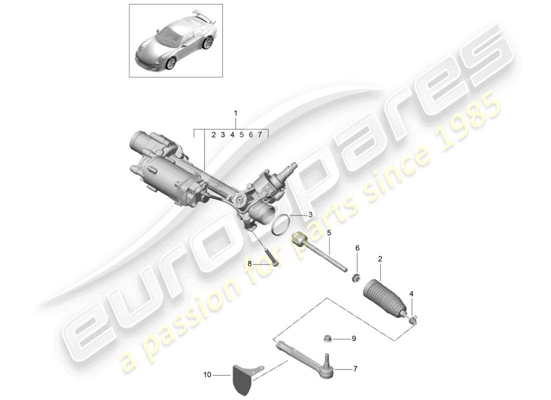 porsche 2021 (991-2 r/gt3/rs) steering gear tie rod end track rod d - mj 2018>> part diagram