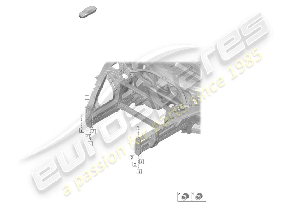 porsche 2022 (taycan 9j1-1) shock absorber mounting front part diagram