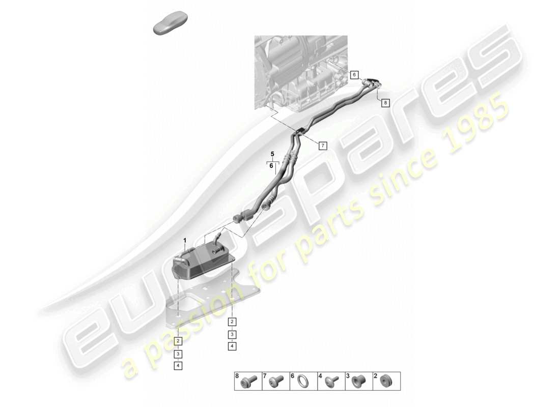 porsche 2023 (panamera 971-2) gear oil cooler oil pressure line for gearbox oil cooling - pdk - gearbox part diagram