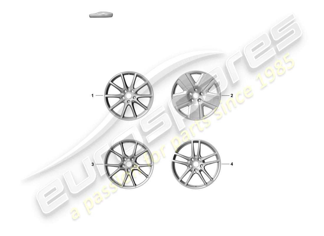 porsche 2026 (cayenne e3 pa) alloy wheel parts diagram