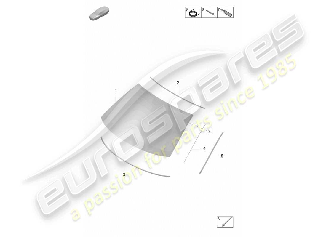 porsche 2022 (panamera 971-2) windscreen front without: head-up display part diagram