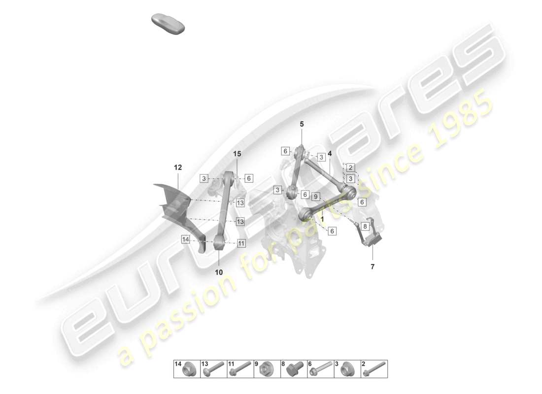 porsche 2022 (992-1 gt3/rs/st) wishbone rear axle part diagram