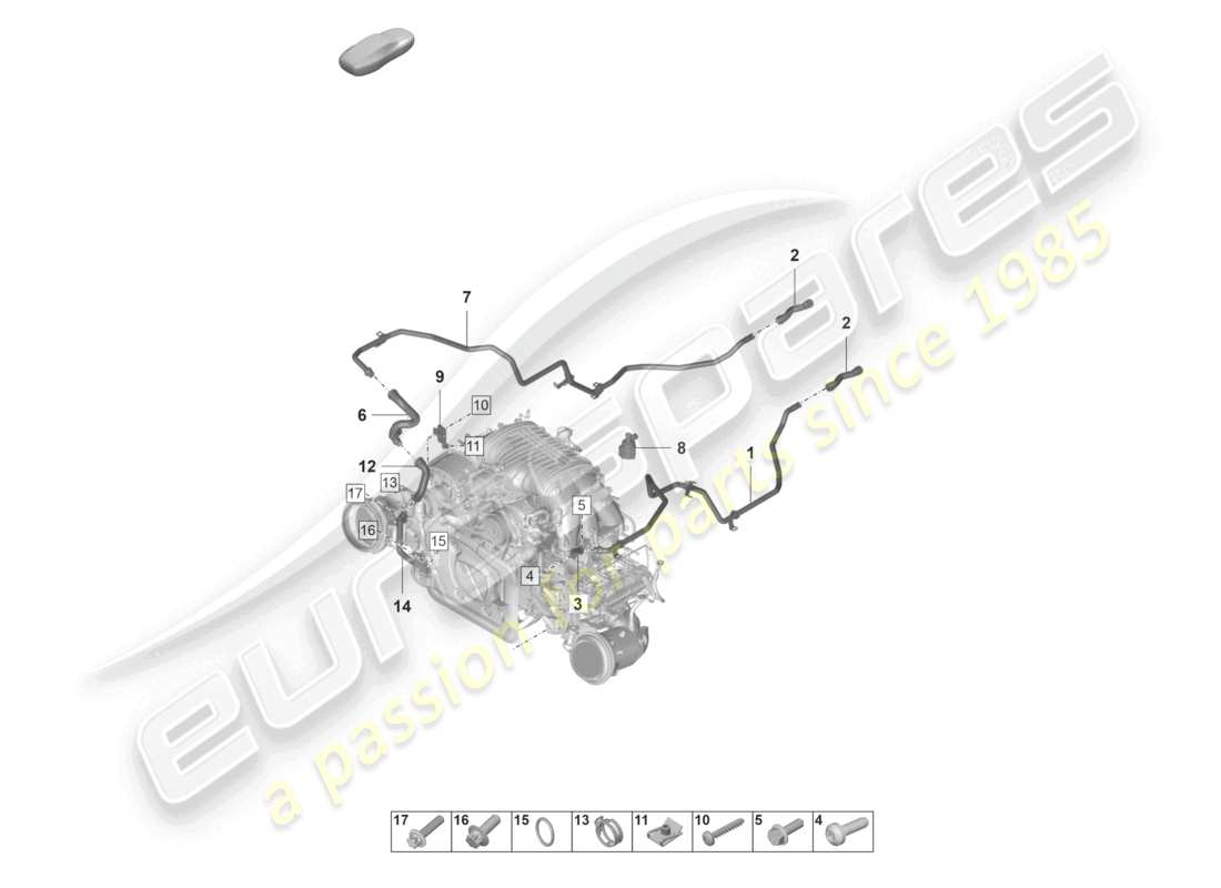 porsche 2026 (992-2 gt3/rs/st) coolant cooling system heater parts diagram