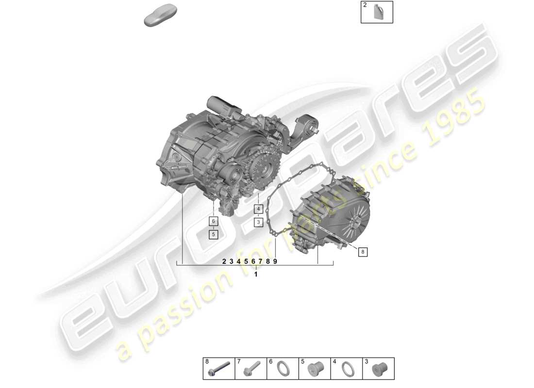 porsche 2026 (taycan 9j1-2) rear axle differential part diagram