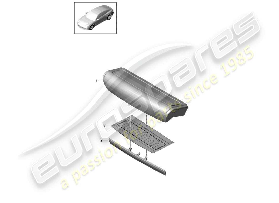 porsche 2021 (panamera 971-1) seat cushion trim accessories parts diagram