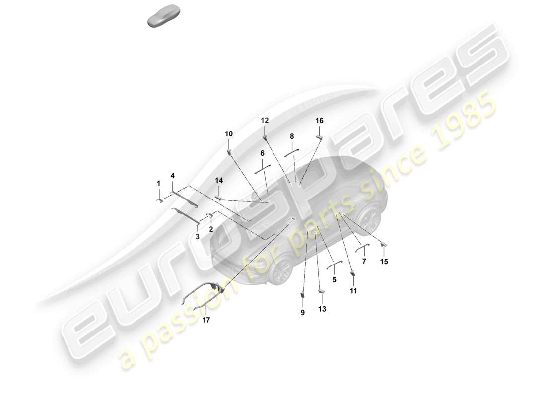 porsche 2025 (macan-e) ambient light fibre optic conductor part diagram