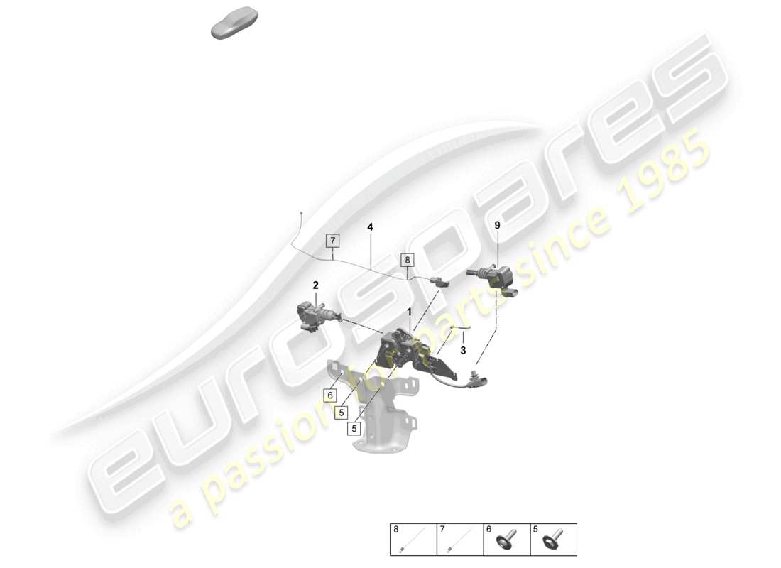 porsche 2025 (macan-e) cover front lock accessories part diagram