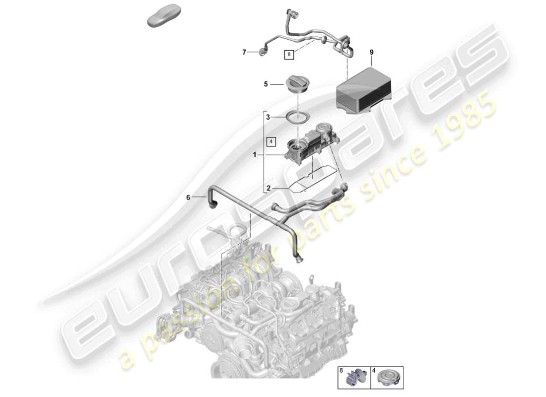 porsche 2024 (panamera 976) crankcase housing ventilation part diagram