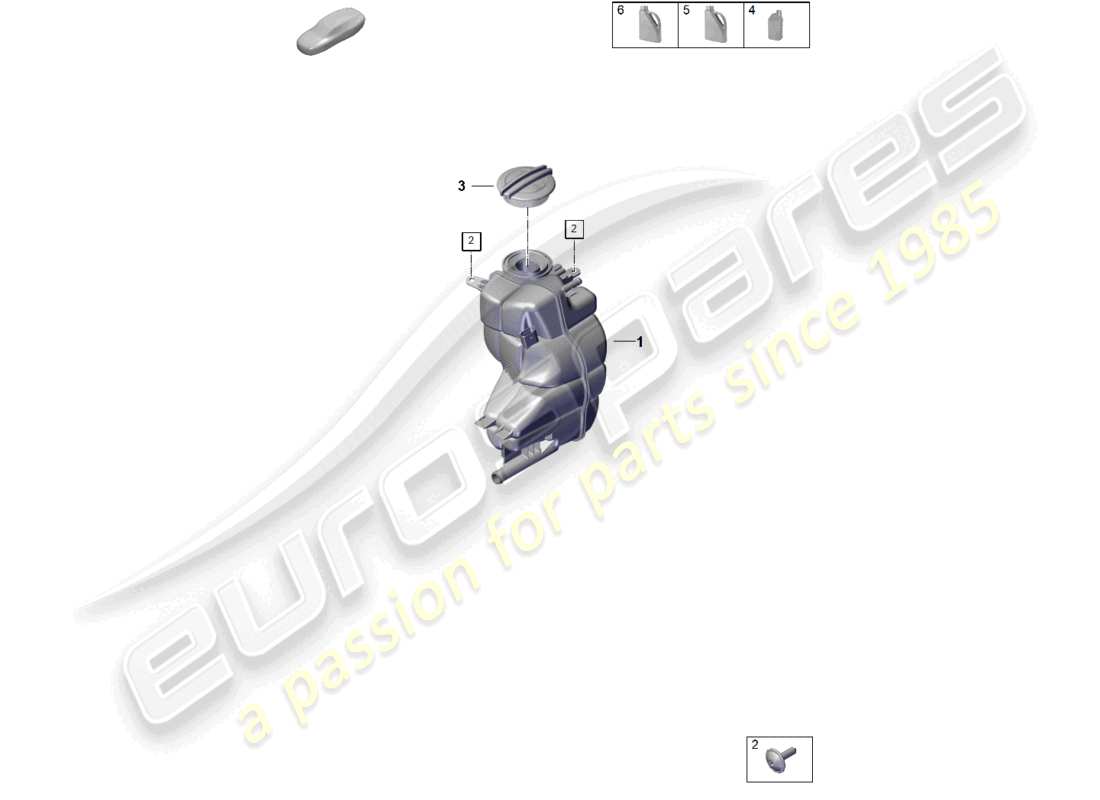porsche 2026 (panamera 976) coolant cooling system coolant expansion tank breather line part diagram